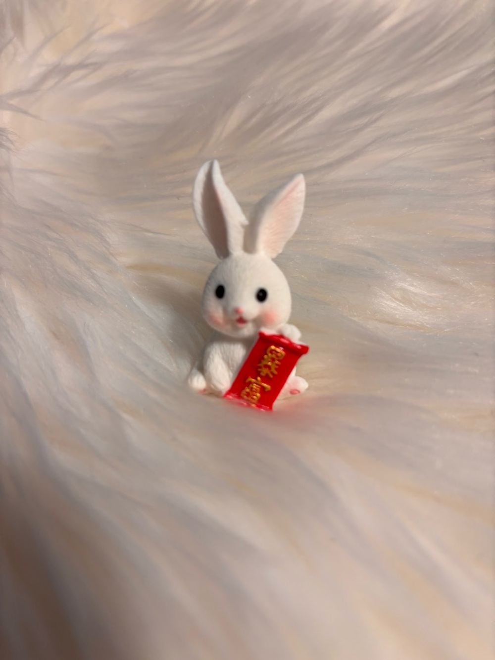 Chinese New YearWhite Bunny Decorative Mini Figure